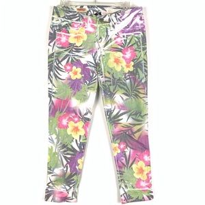 Fragile Floral Skinny Ankle Jeggings